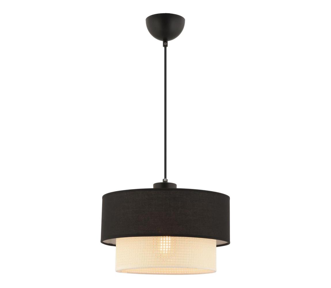 Závesný luster na kábli ECHO 1xE27/60W/230V čierna/krémová 390FLH2517