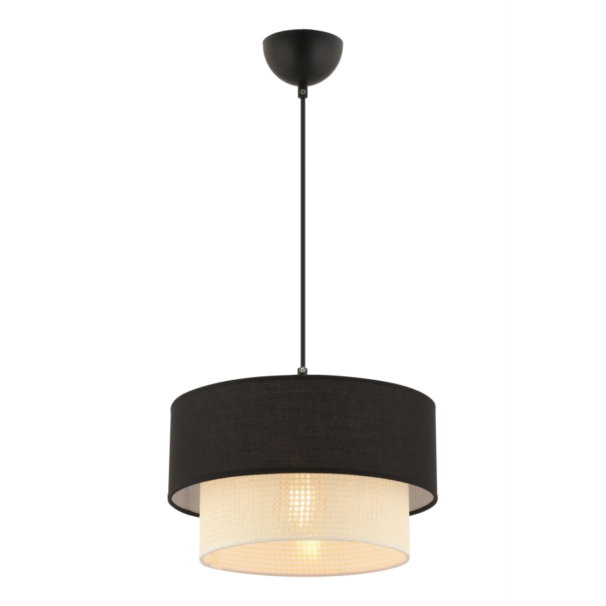 Závesný luster na kábli ECHO 1xE27/60W/230V čierna/krémová