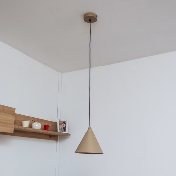 Závesný luster na kábli ETNA 1xE27/15W/230V pr. 18,5 cm béžová