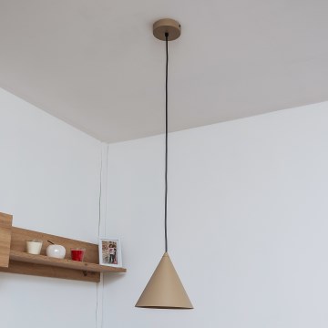 Závesný luster na kábli ETNA II 1xE27/15W/230V pr. 18,5 cm béžová