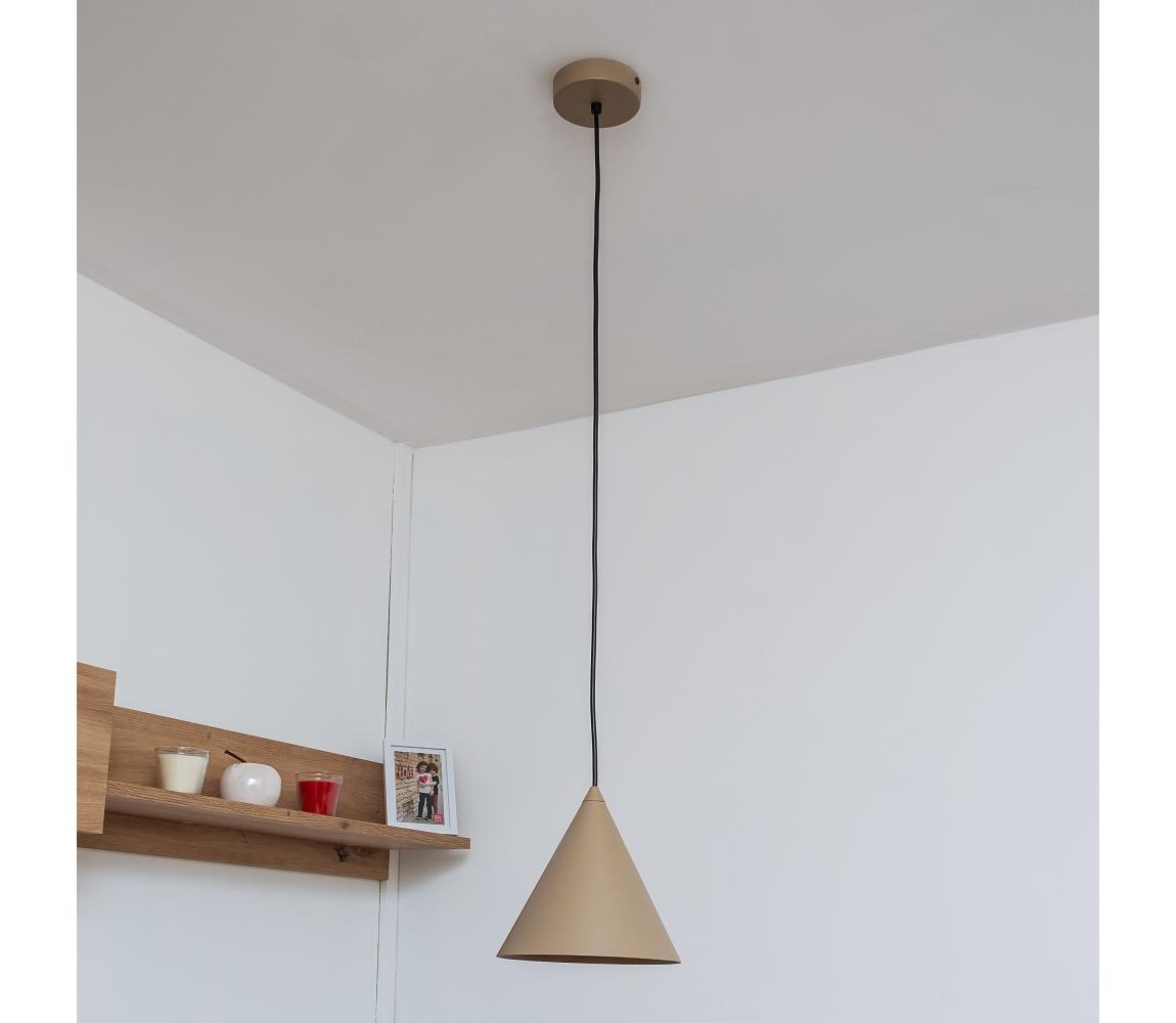 Závesný luster na kábli ETNA II 1xE27/15W/230V pr. 18,5 cm béžová W-KM 1930/1 BE-B