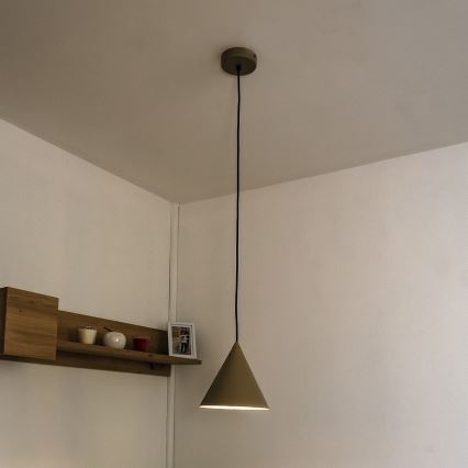 Závesný luster na kábli ETNA II 1xE27/15W/230V pr. 18,5 cm béžová
