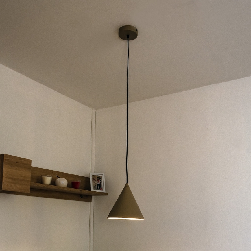 Závesný luster na kábli ETNA II 1xE27/15W/230V pr. 18,5 cm béžová