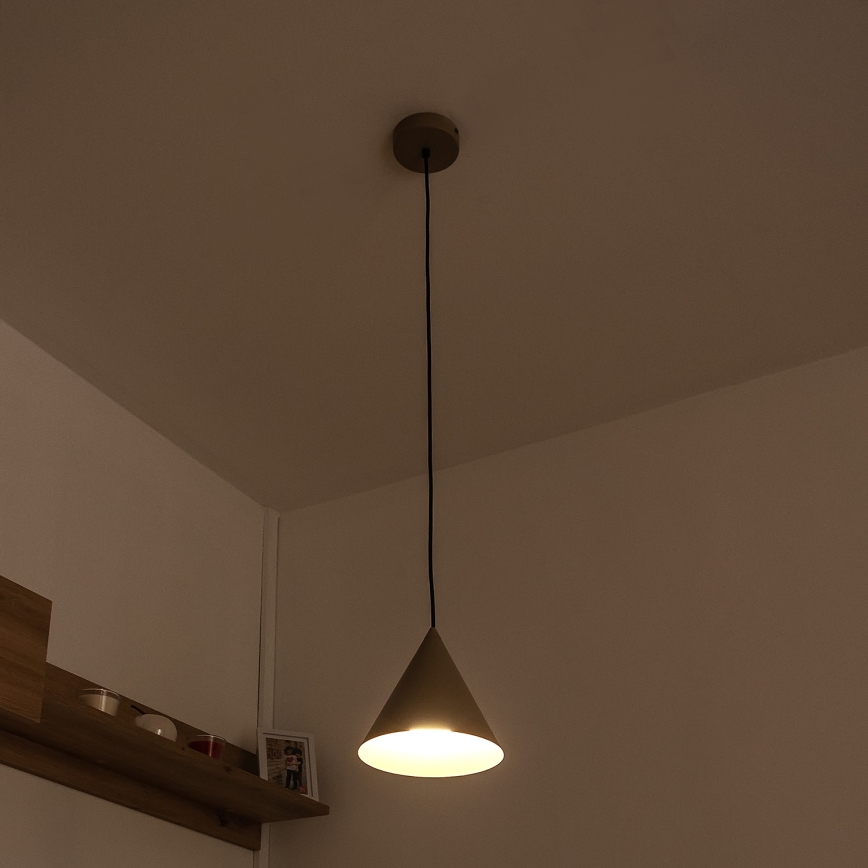 Závesný luster na kábli ETNA II 1xE27/15W/230V pr. 18,5 cm béžová