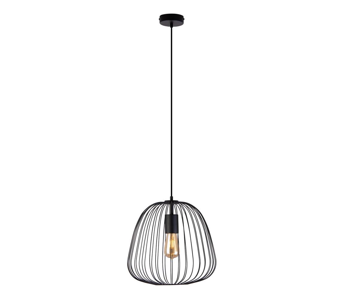 Závesný luster na kábli OVELLA 1xE27/15W/230V pr. 36 cm čierny W-KM 1369/1 BK-B