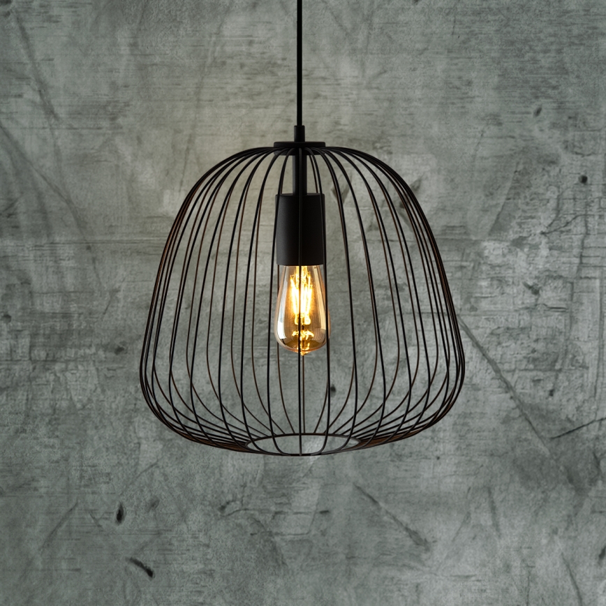 Závesný luster na kábli OVELLA 1xE27/15W/230V pr. 36 cm čierny