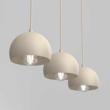 Závesný luster na kábli SOOL 3xE27/15W/230V béžový