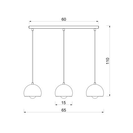 Závesný luster na kábli SOOL 3xE27/15W/230V béžový