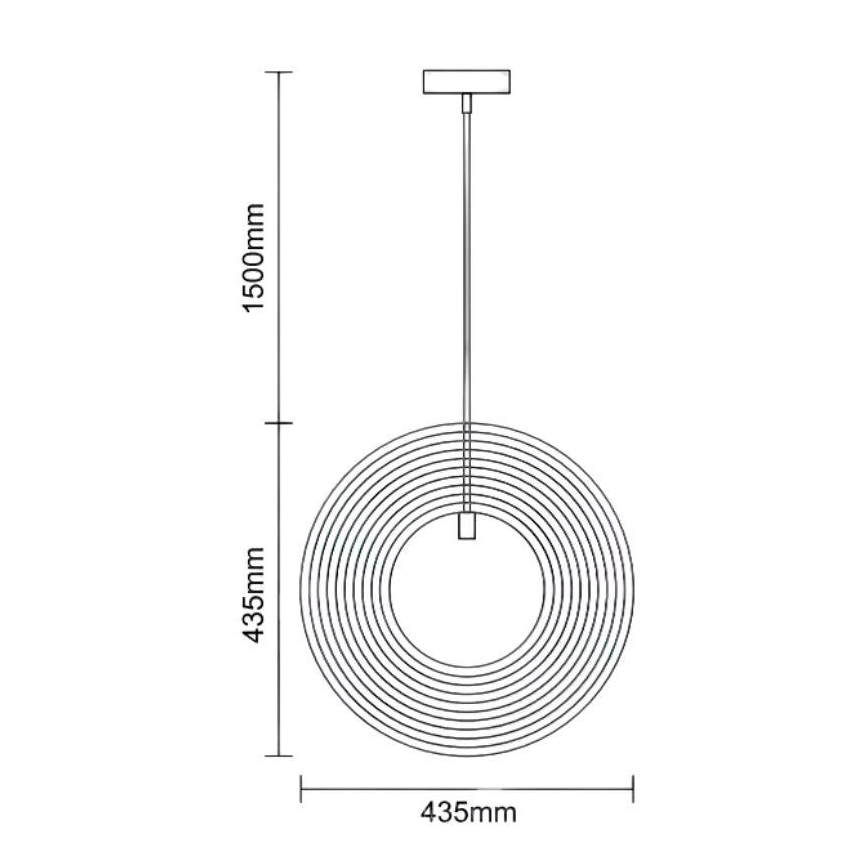 Závesný luster na lane 1xE27/60W/230V pr. 43,5 cm masív/dyha/buk/kaučukovník