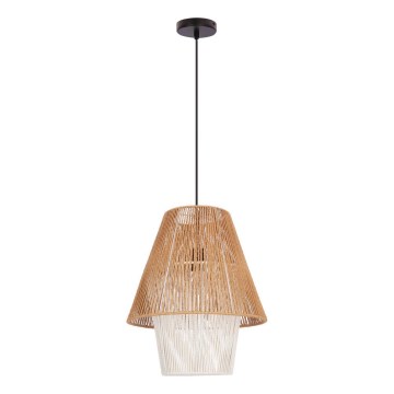 Závesný luster na lane AFRICA 1xE27/40W/230V pr. 40 cm hnedá/krémová