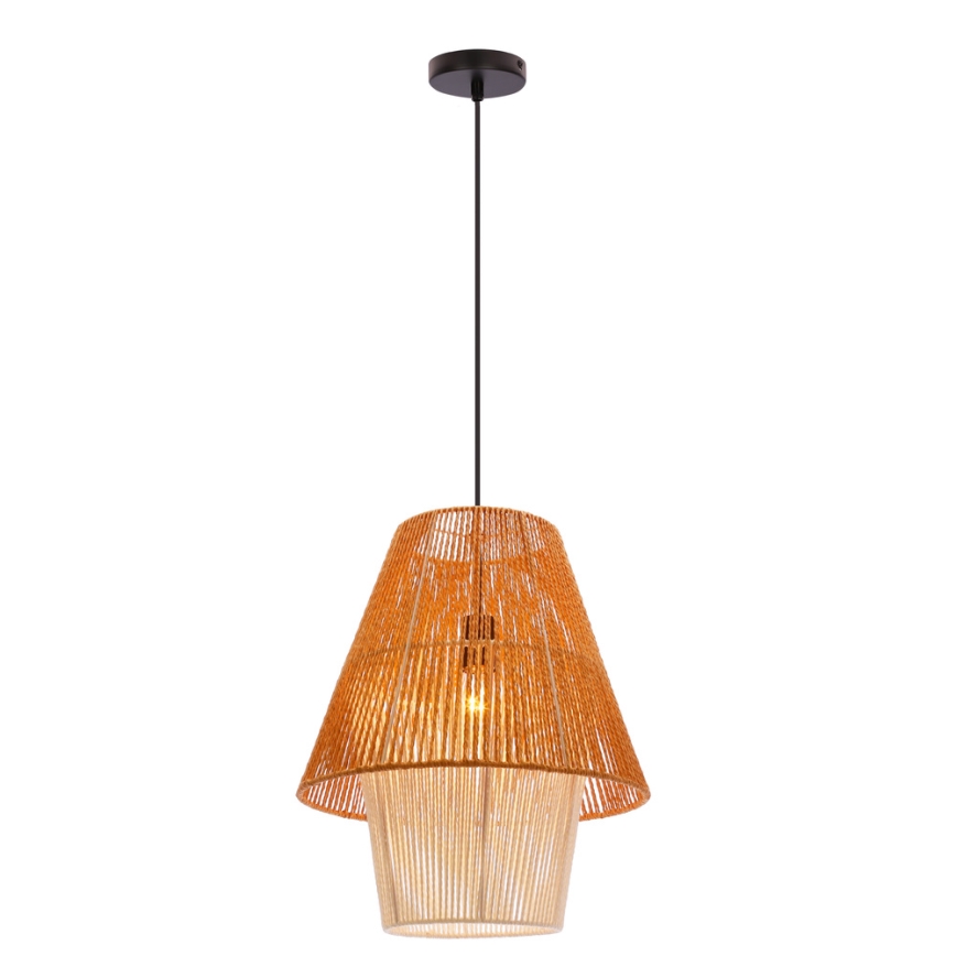 Závesný luster na lane AFRICA 1xE27/40W/230V pr. 40 cm hnedá/krémová