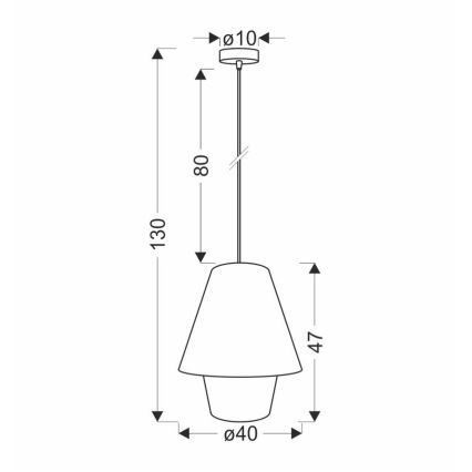 Závesný luster na lane AFRICA 1xE27/40W/230V pr. 40 cm hnedá/krémová