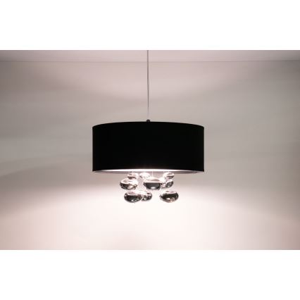 Závesný luster na lane BUBBLE 1xE27/60W/230V, priemer 50 cm, čierny