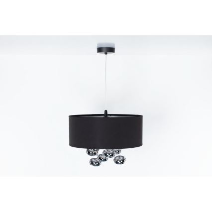 Závesný luster na lane BUBBLE 1xE27/60W/230V, priemer 50 cm, čierny