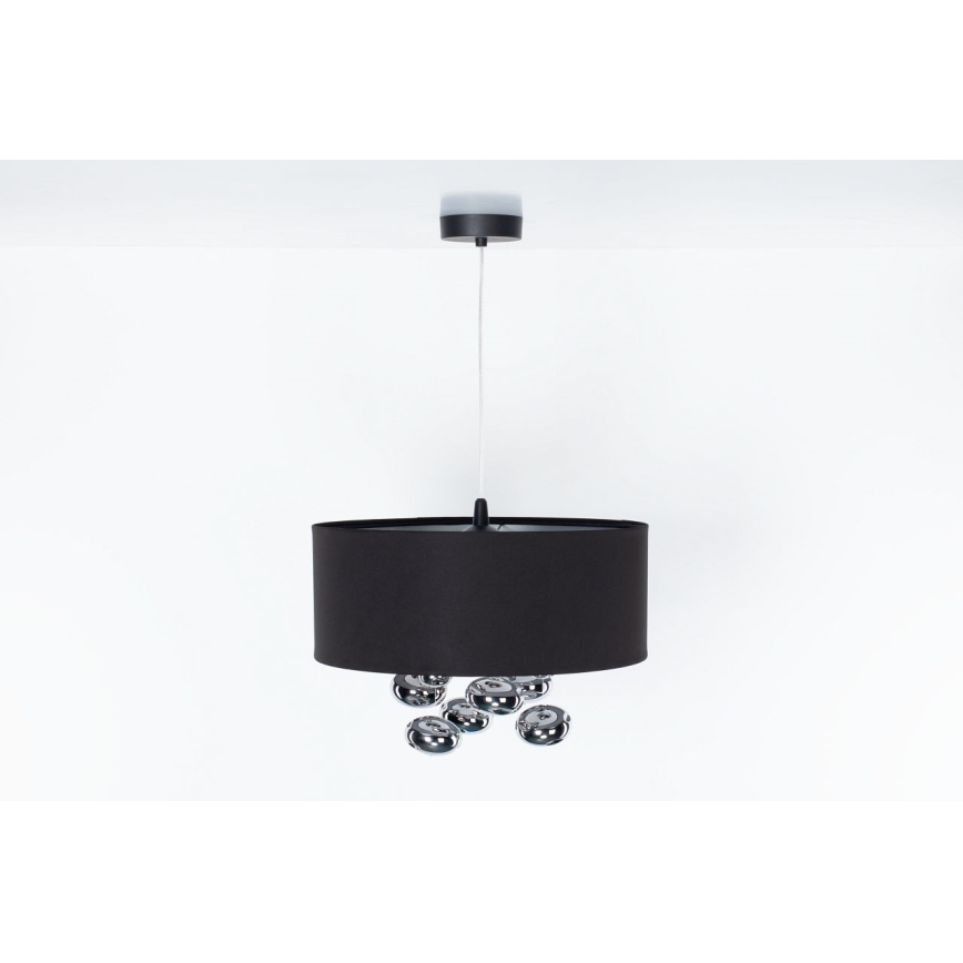 Závesný luster na lane BUBBLE 1xE27/60W/230V, priemer 50 cm, čierny