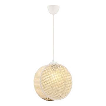 Závesný luster na lane DRUM 1xE27/60W/230V krémový
