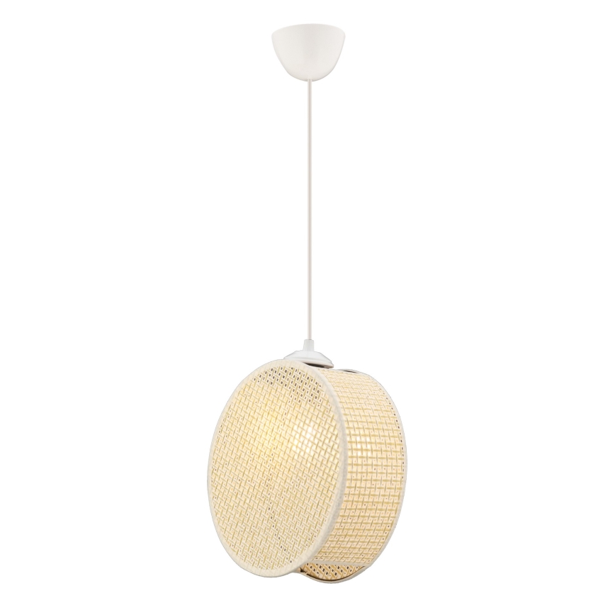 Závesný luster na lane DRUM 1xE27/60W/230V krémový