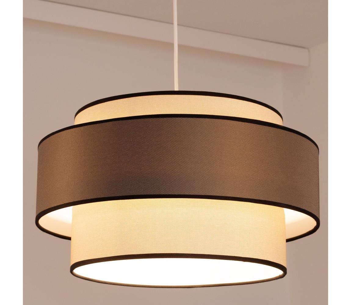 Závesný luster na lane GRACE 1×E27/60W/230V Ø 40 cm krémová/šedá 0704