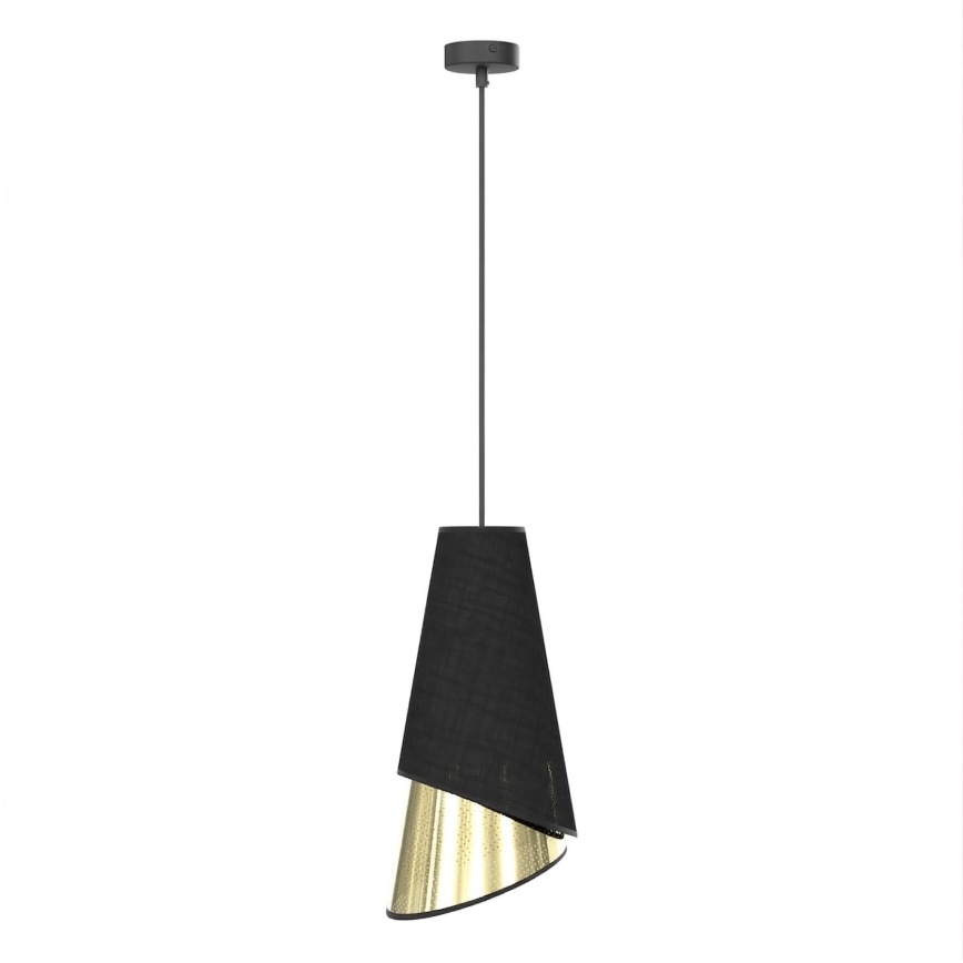Závesný luster na lane MODA 1xE27/15W/230V čierna/zlatá