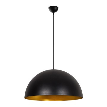 Závesný luster na lane SIVANI 1xE27/40W/230V pr. 60 cm čierna/medená