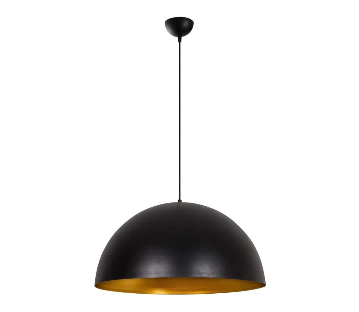 Závesný luster na lane SIVANI 1xE27/40W/230V pr. 60 cm čierna/medená 892OPV1788