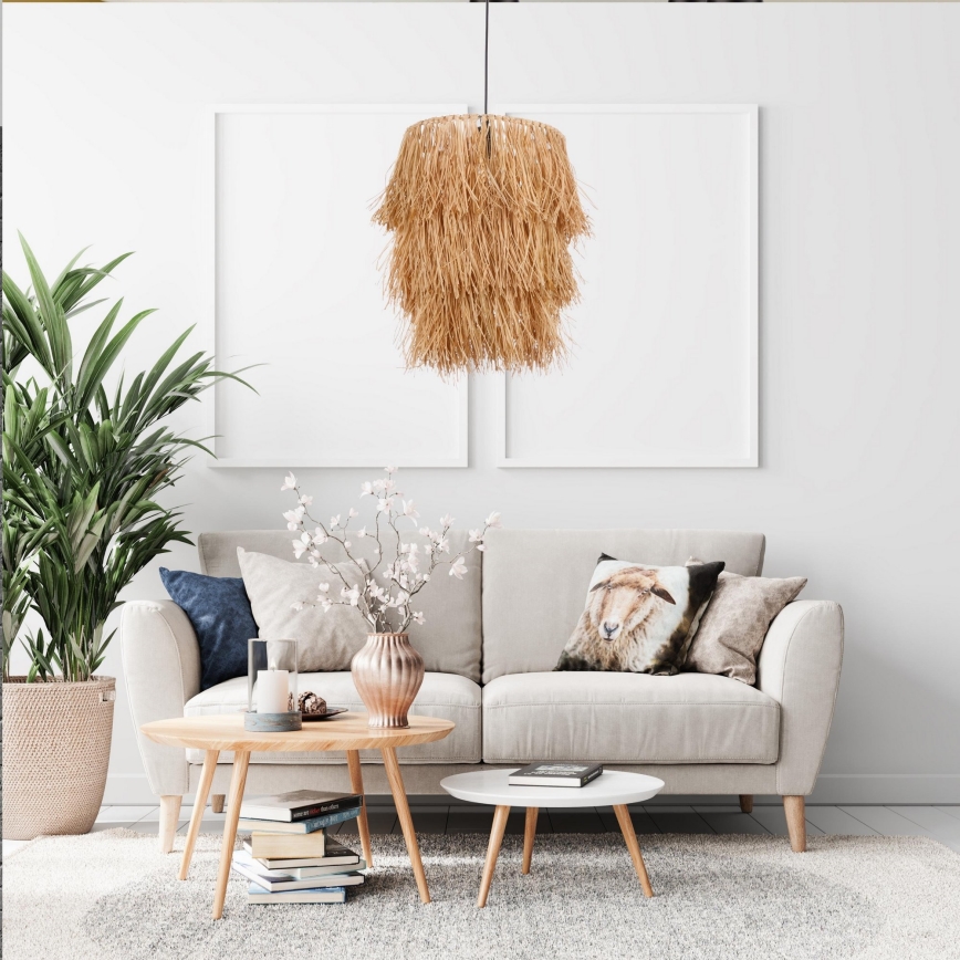 Závesný luster na lane TASSEL 1xE27/40W/230V rafia