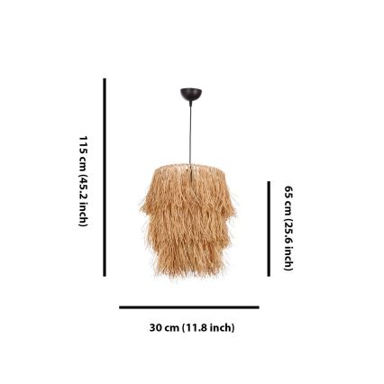 Závesný luster na lane TASSEL 1xE27/40W/230V rafia