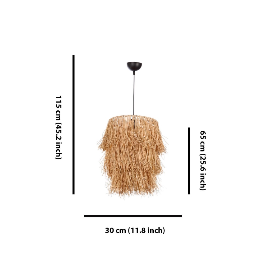 Závesný luster na lane TASSEL 1xE27/40W/230V rafia