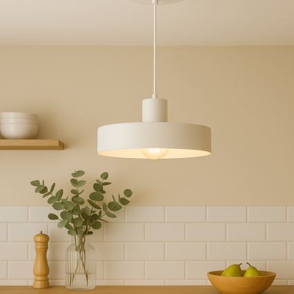 Závesný luster na lankách ARCANE 1xE27/60W/230V biela