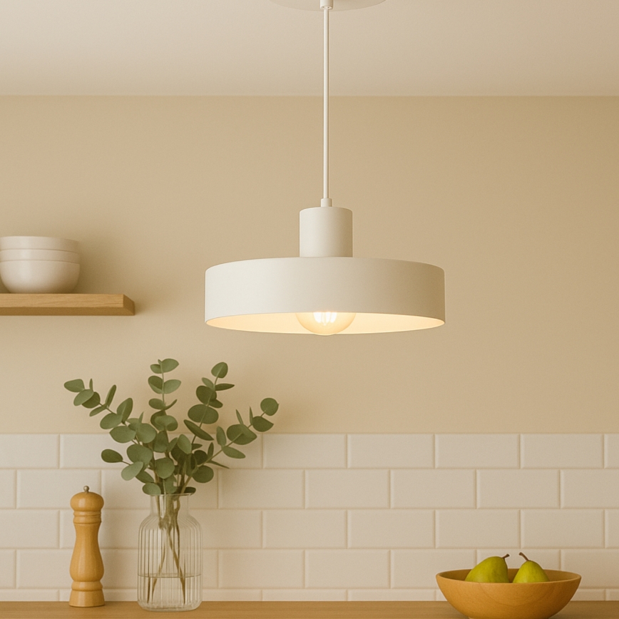 Závesný luster na lankách ARCANE 1xE27/60W/230V biela