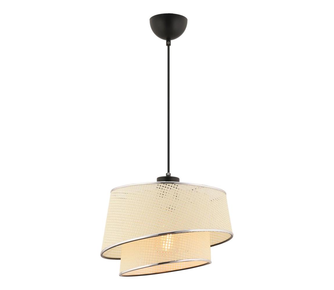 Závesný luster na lankách BARETTE 1xE27/60W/230V krémový/lesklý chróm 390FLH2494
