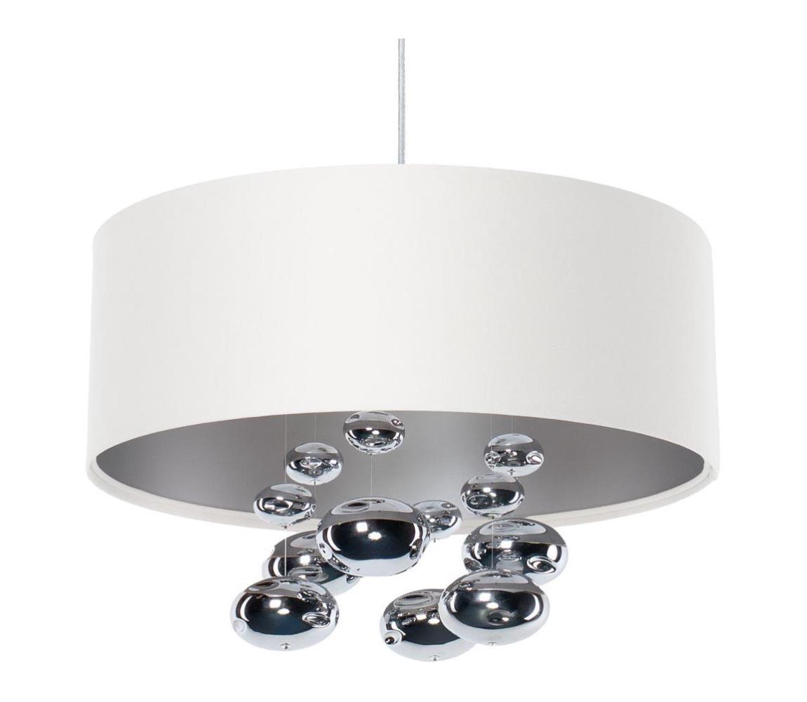 Závesný luster na lankách BUBBLE 1xE27/60W/230V, priemer 40 cm, biela 01B-006-40