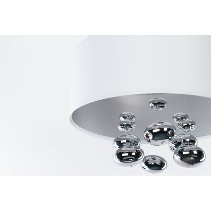 Závesný luster na lankách BUBBLE 1xE27/60W/230V, priemer 40 cm, biela