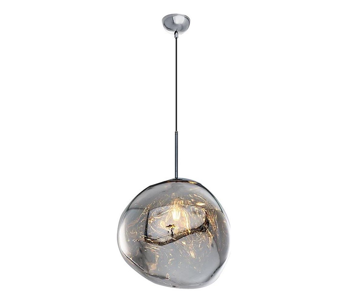 Závesný luster na lankách CRUMPLED 1xE27/24W/230V pr. 36 cm dymový 414LRC1260