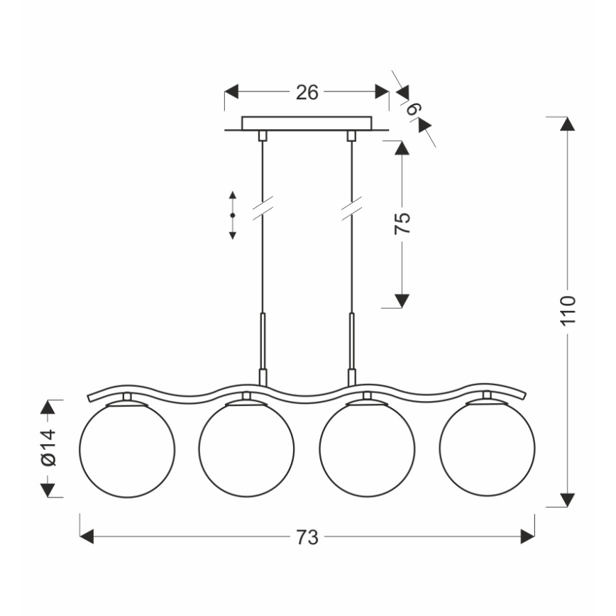 Závesný luster na lankách LUMOS 4xG9/20W/230V dymovo čierny