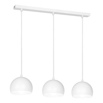 Závesný luster na lankách SOOL 3xE27/15W/230V biely