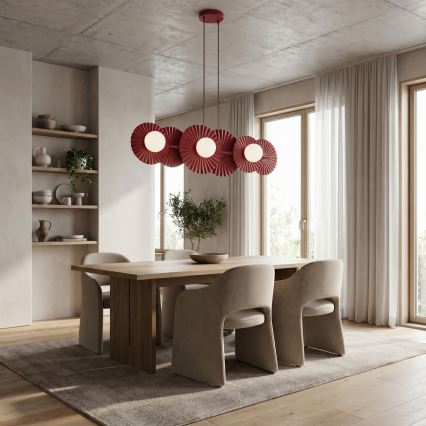 Závesný luster na lankách UMBRA 6xG9/8W/230V červený