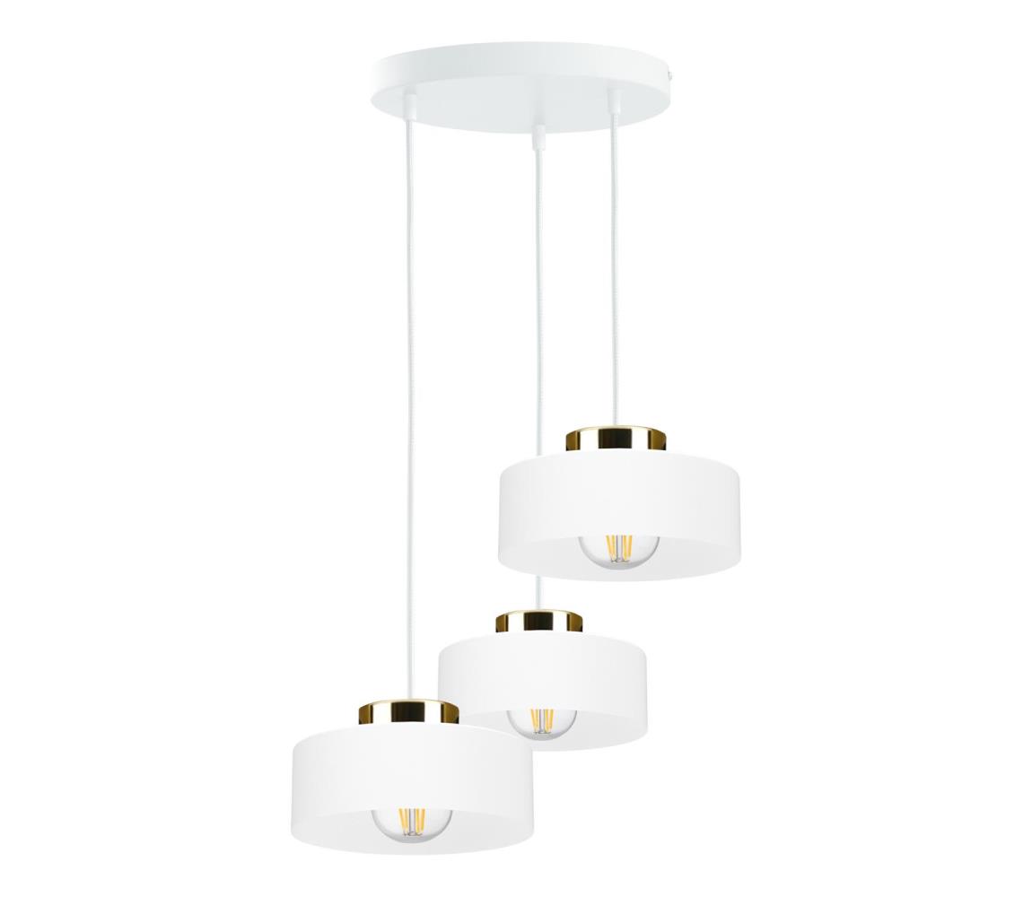 Keter Lighting Závesný luster na lankovom vedení IGNIA 3xE27/60W/230V biela/zlatá 3403