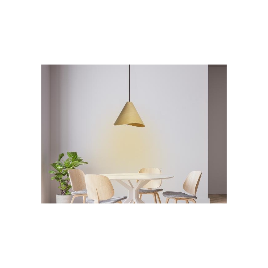 Závesný luster na lanku 1xE27/60W/230V pr. 33 cm masív/dub/kaučukovník