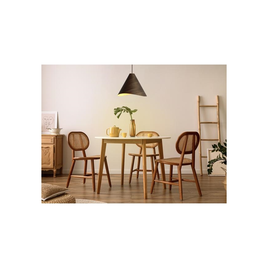 Závesný luster na lanku 1xE27/60W/230V pr. 45 cm masív/orech/kaučukovník