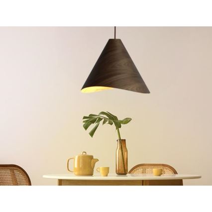 Závesný luster na lanku 1xE27/60W/230V pr. 45 cm masív/orech/kaučukovník