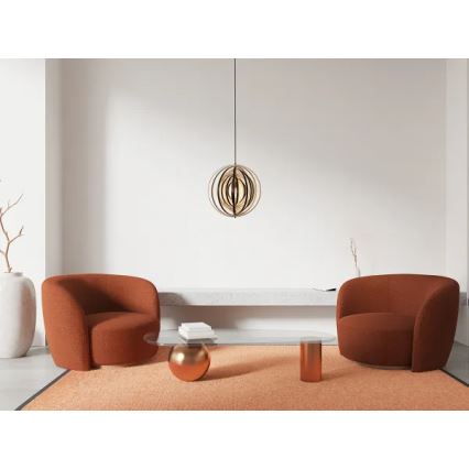 Závesný luster na lanku 1xE27/60W/230V priemer 43,5 cm masív/dýha/kaučukovník