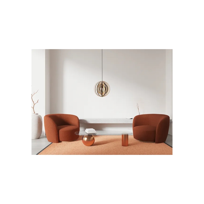 Závesný luster na lanku 1xE27/60W/230V priemer 43,5 cm masív/dýha/kaučukovník