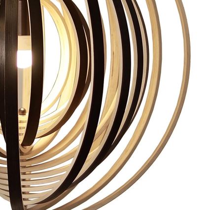 Závesný luster na lanku 1xE27/60W/230V priemer 43,5 cm masív/dýha/kaučukovník