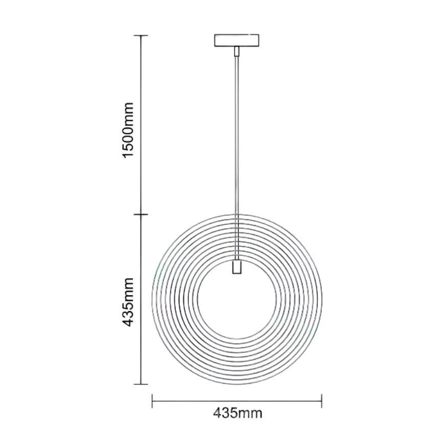 Závesný luster na lanku 1xE27/60W/230V priemer 43,5 cm masív/dýha/kaučukovník