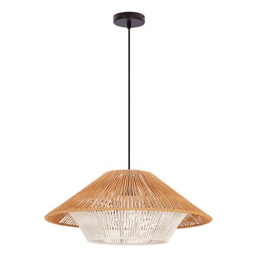 Závesný luster na lanku AFRICA 1xE27/40W/230V, priemer 50 cm, hnedá/krémová