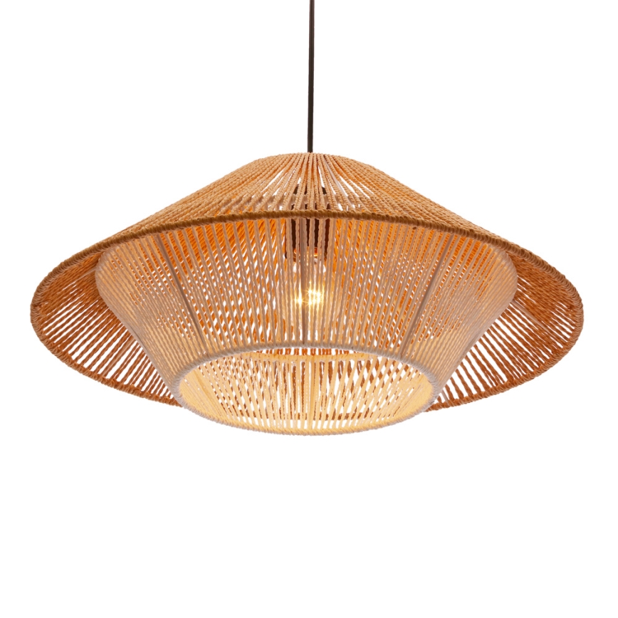 Závesný luster na lanku AFRICA 1xE27/40W/230V, priemer 50 cm, hnedá/krémová
