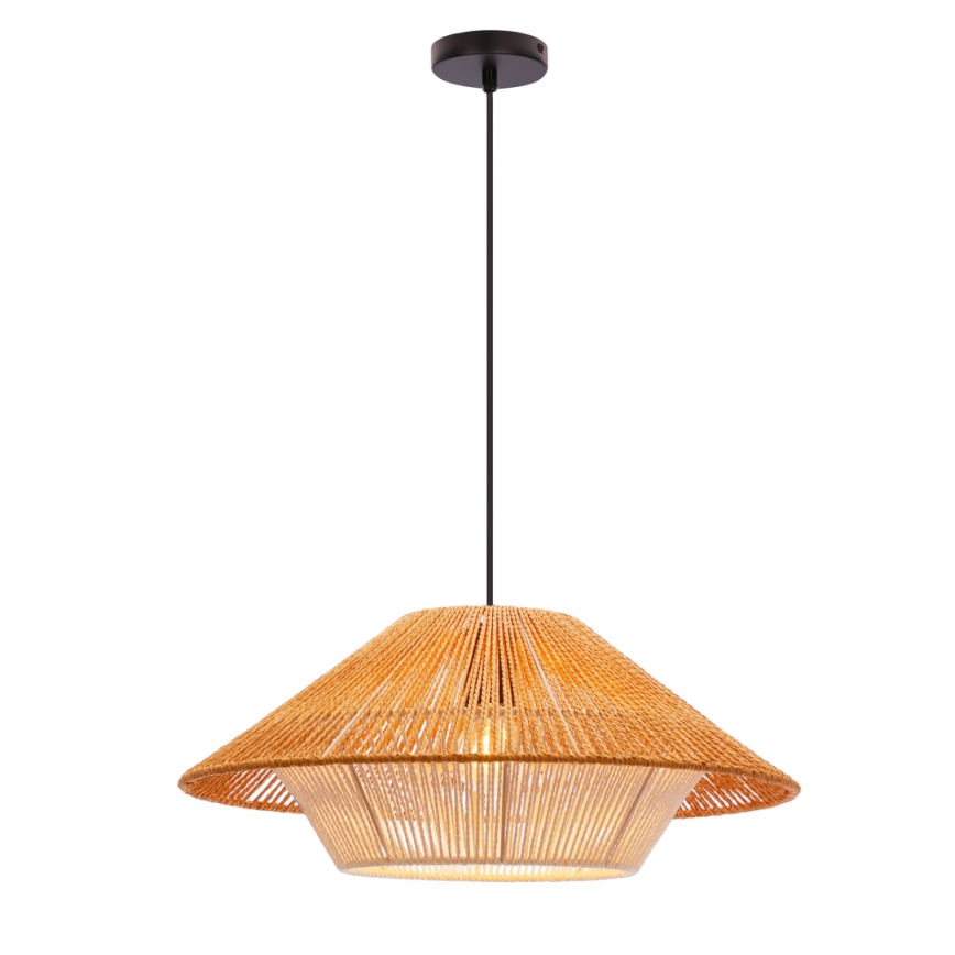Závesný luster na lanku AFRICA 1xE27/40W/230V, priemer 50 cm, hnedá/krémová
