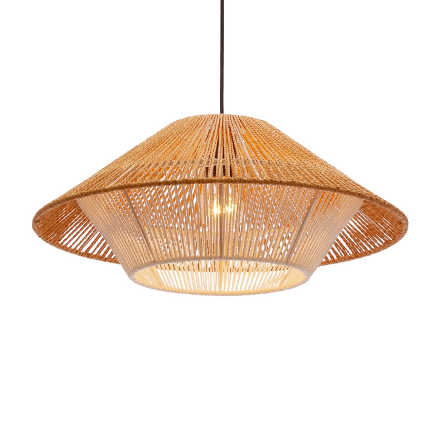 Závesný luster na lanku AFRICA 1xE27/40W/230V, priemer 50 cm, hnedá/krémová