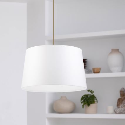 Závesný luster na lanku AIDA 1xE27/60W/230V pr. 35 cm dub/hnedá/biela